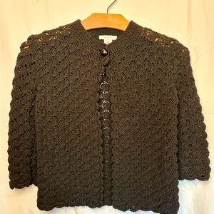 Max Mara Elegant Black Crochet Women's Sweater